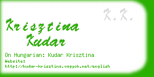 krisztina kudar business card